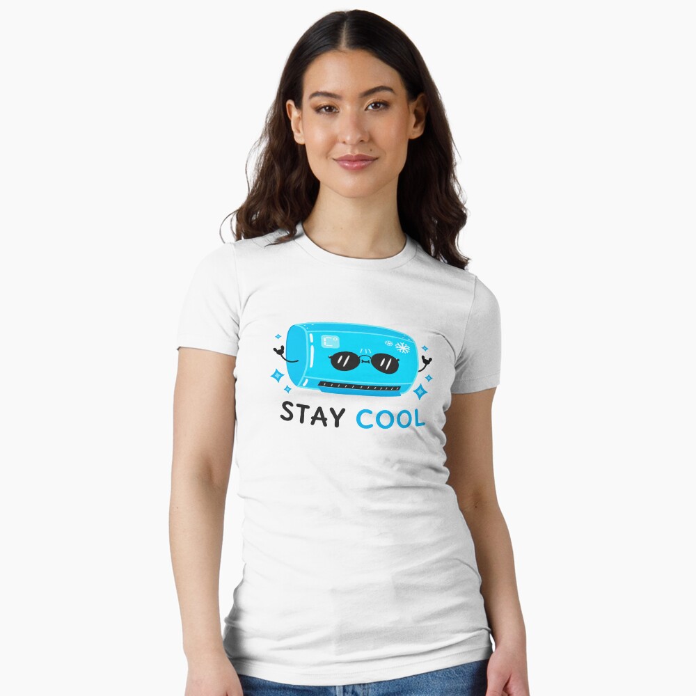Stay Cool Fitted T-Shirt - cute pet design by HackerLooks