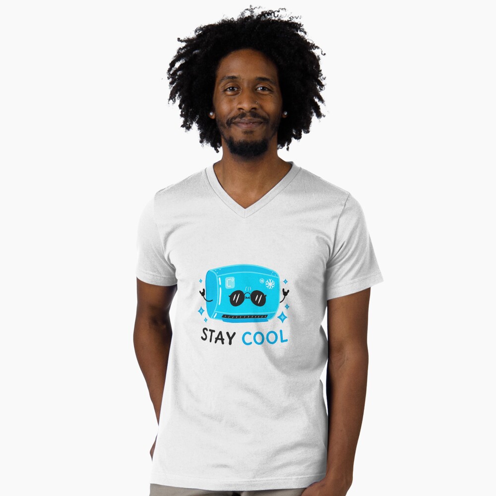Stay Cool V-Neck T-Shirt - cute pet design by HackerLooks