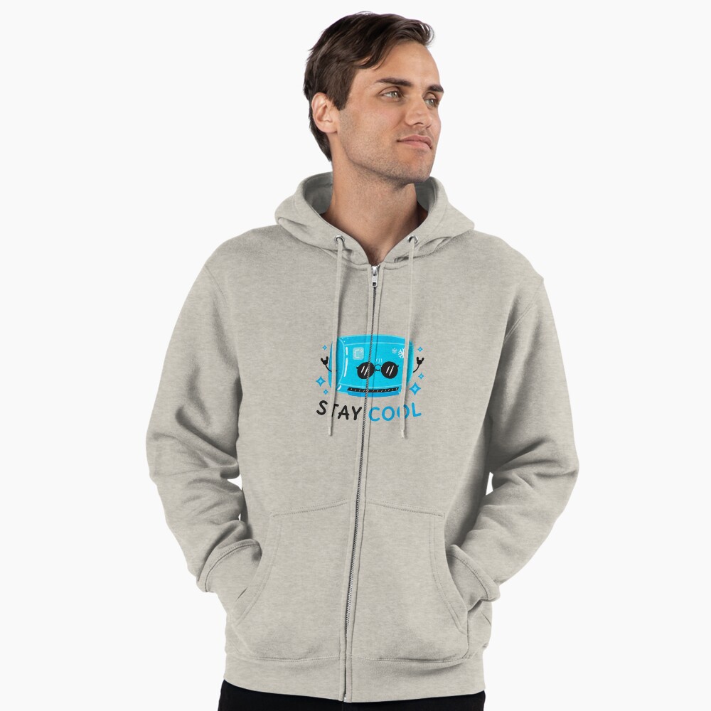Stay Cool Zipped Hoodie - cute pet design by HackerLooks