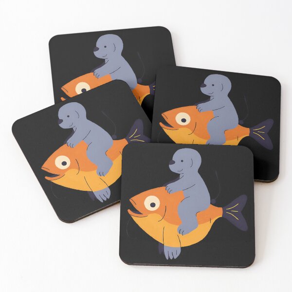 Item preview, A Gray Bear Riding A Weird Fish designed and sold by THEPURITYSTAR.