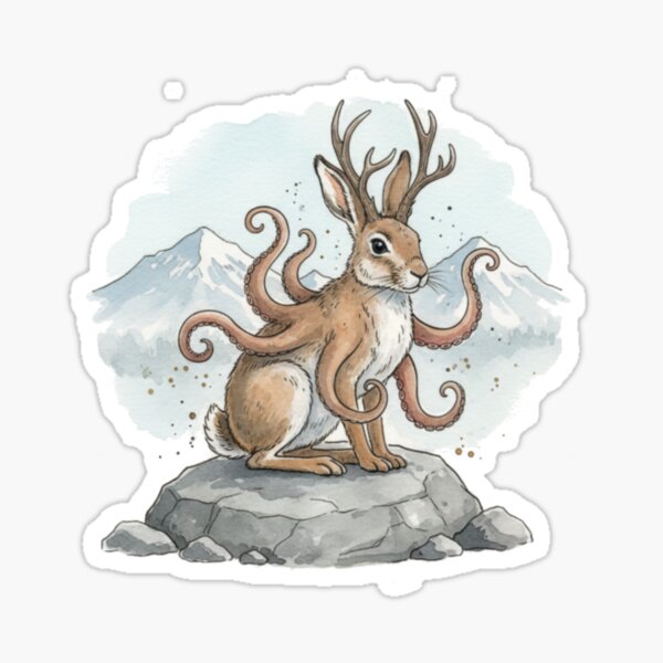 Item preview, Colorado Jackalope with Tentacles - Watercolour designed and sold by Heart&Star.