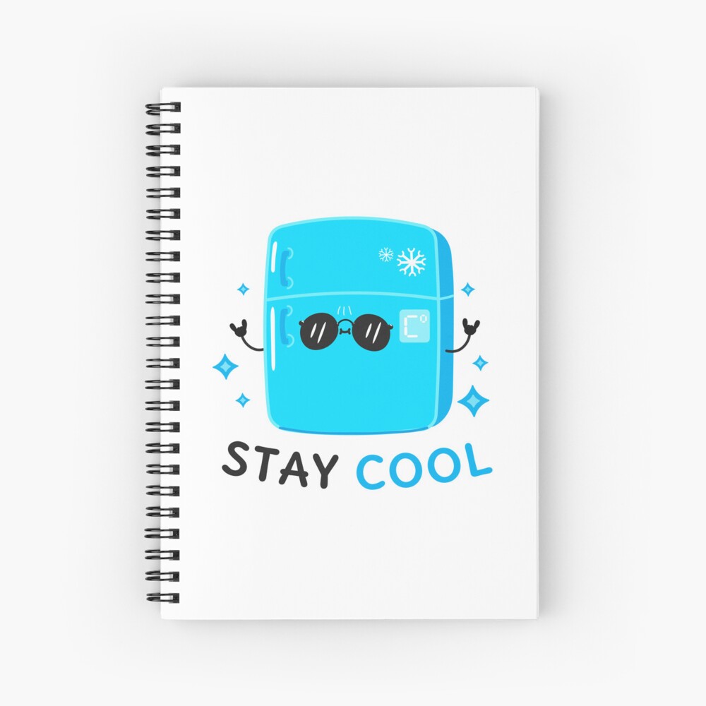 Stay Cool (Sticker) Spiral Notebook - cute pet design by HackerLooks