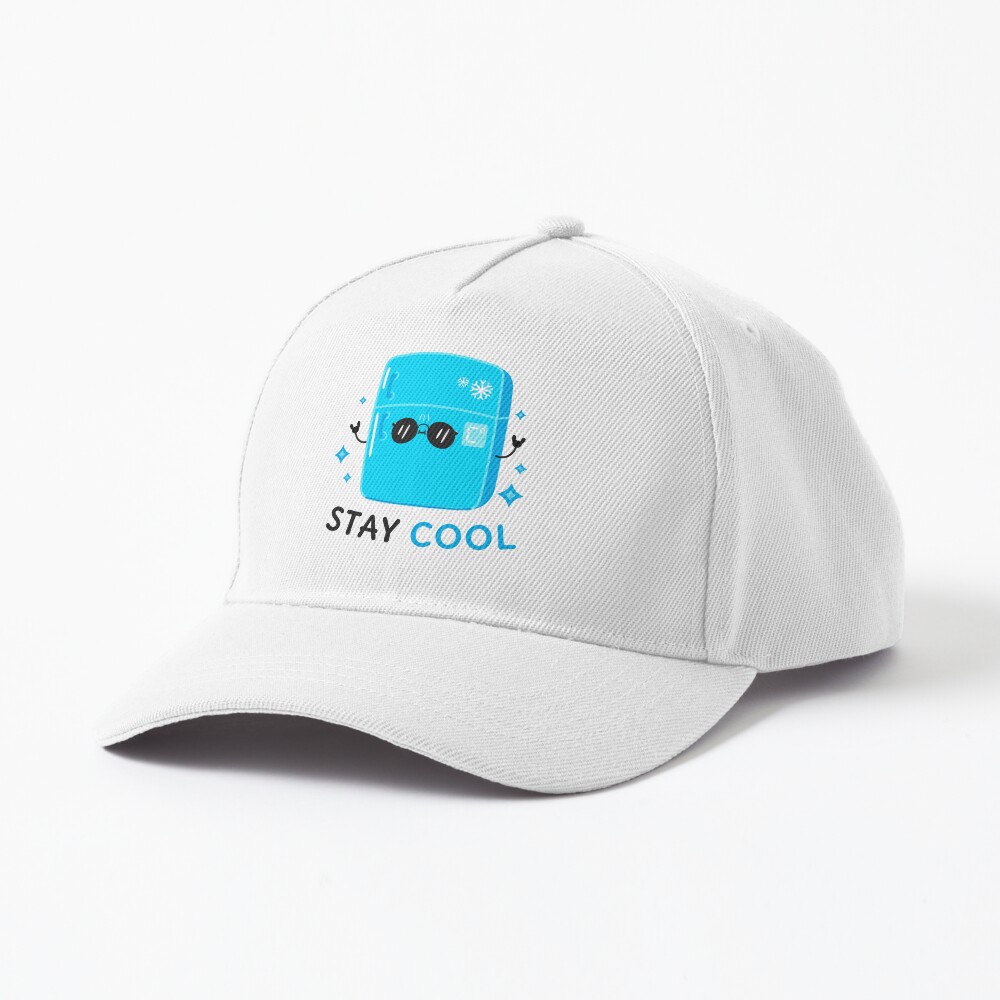 Stay Cool (Sticker) Baseball Cap - cute pet design by HackerLooks