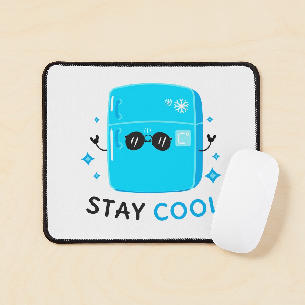 Stay Cool (Sticker) Mouse Pad - cute pet design by HackerLooks