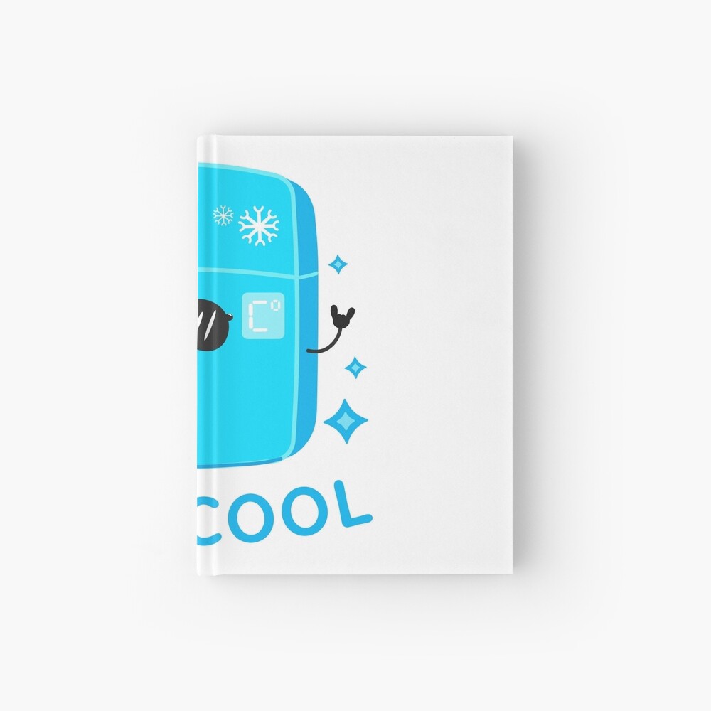 Stay Cool (Sticker) Hardcover Journal - cute pet design by HackerLooks
