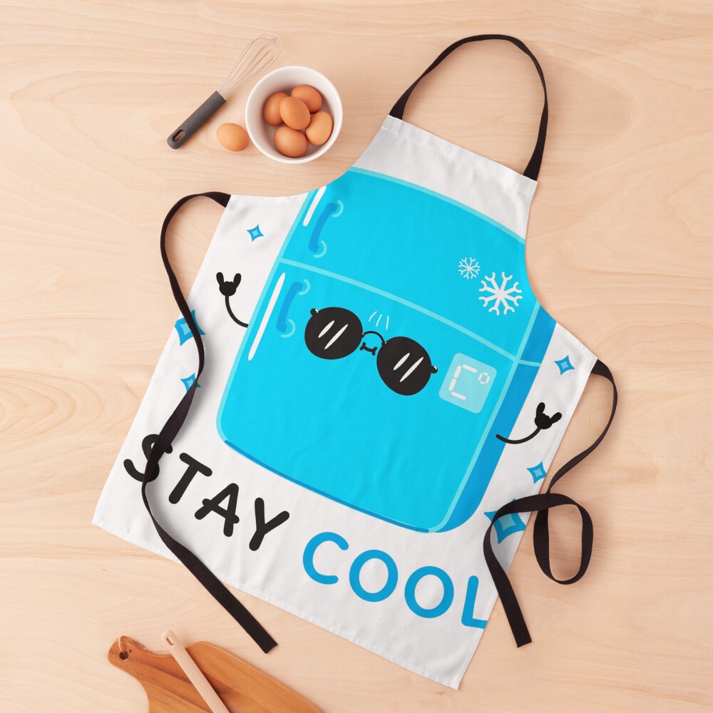 Stay Cool (Sticker) Apron - cute pet design by HackerLooks