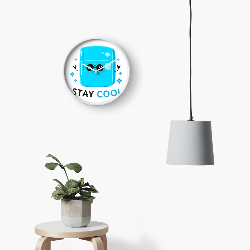 Stay Cool (Sticker) Clock - cute pet design by HackerLooks