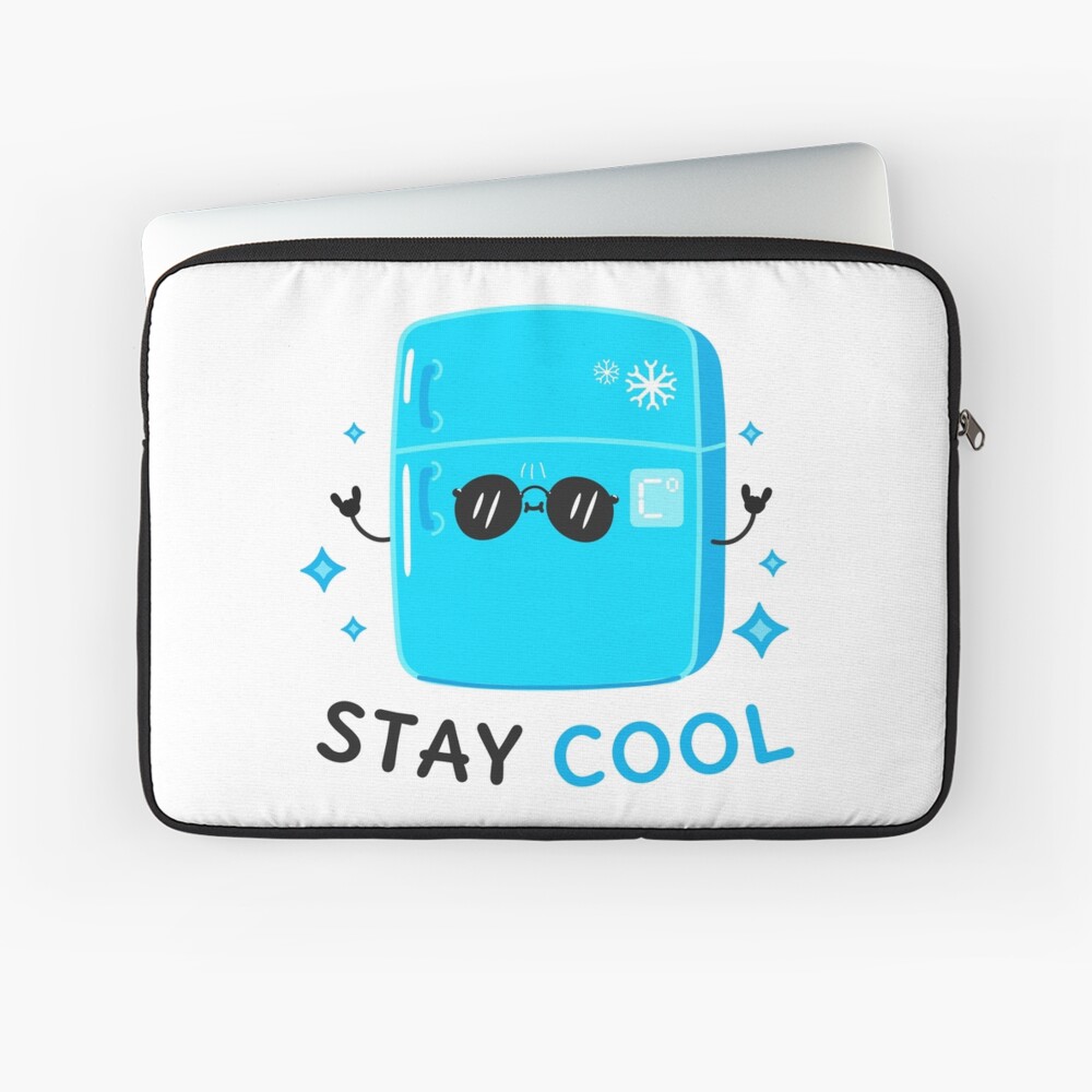 Stay Cool (Sticker) Laptop Sleeve - cute pet design by HackerLooks