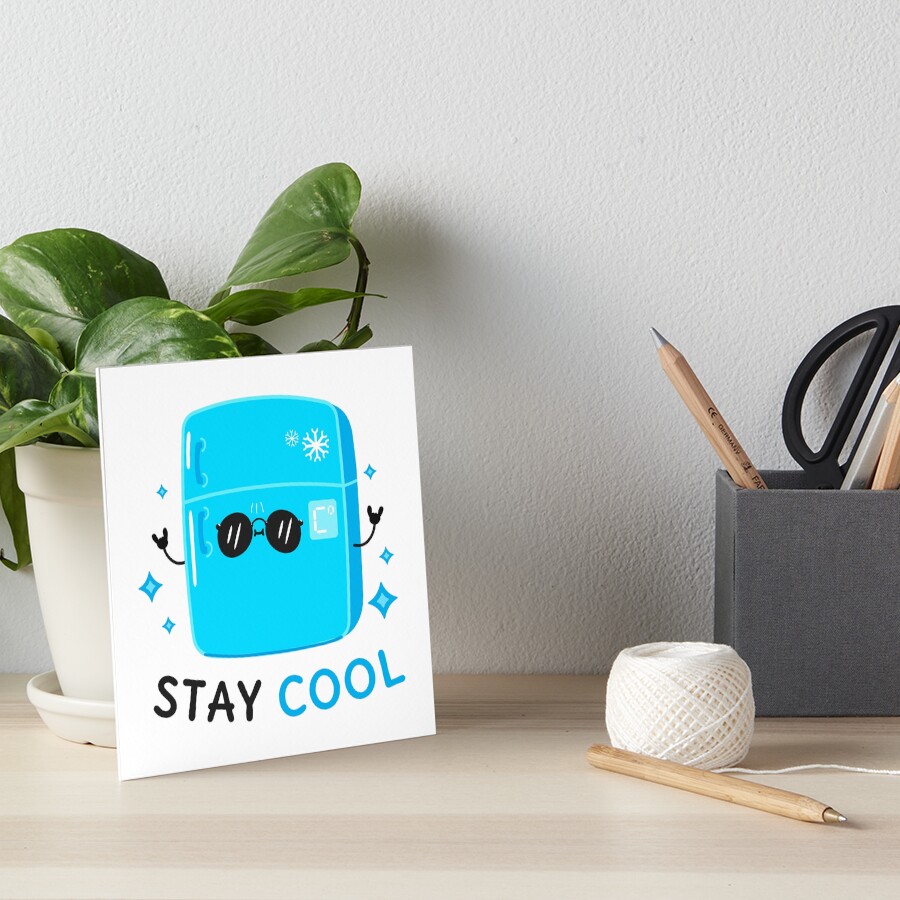 Stay Cool (Sticker) Art Board Print - cute pet design by HackerLooks