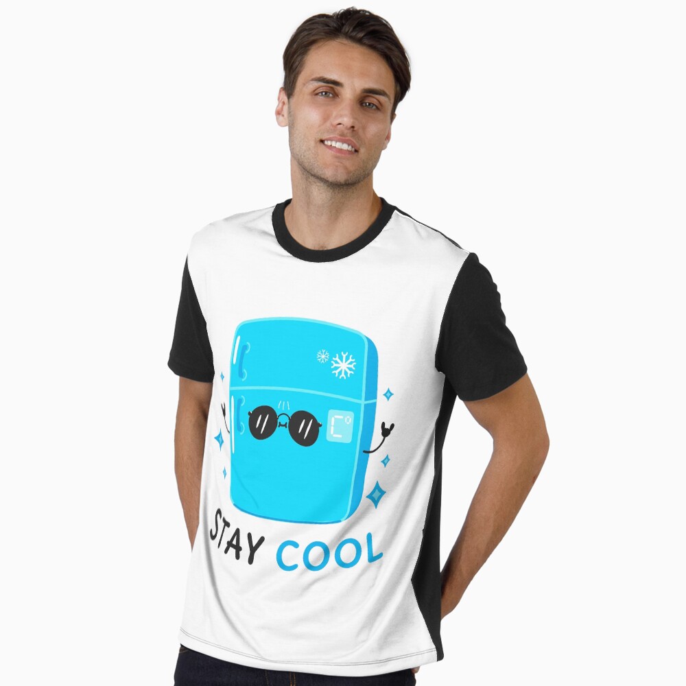 Stay Cool (Sticker) Graphic T-Shirt - cute pet design by HackerLooks