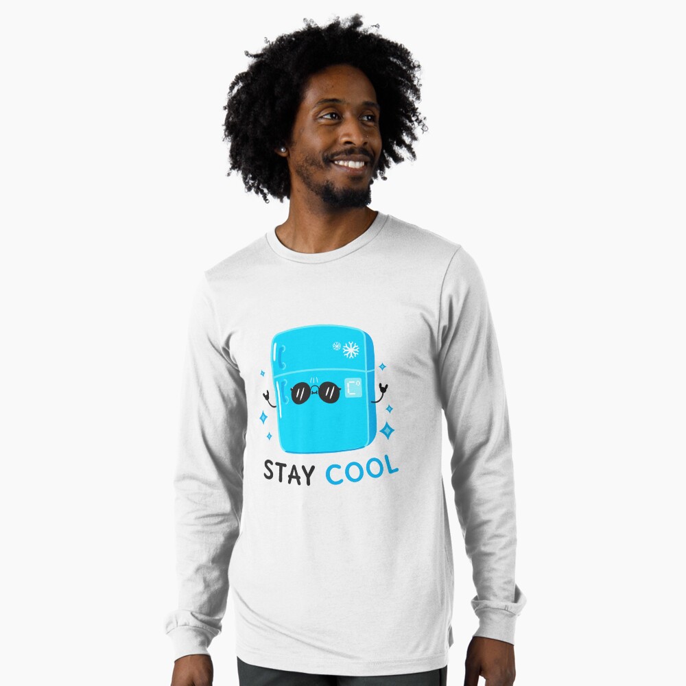 Stay Cool (Sticker) Long Sleeve T-Shirt - cute pet design by HackerLooks