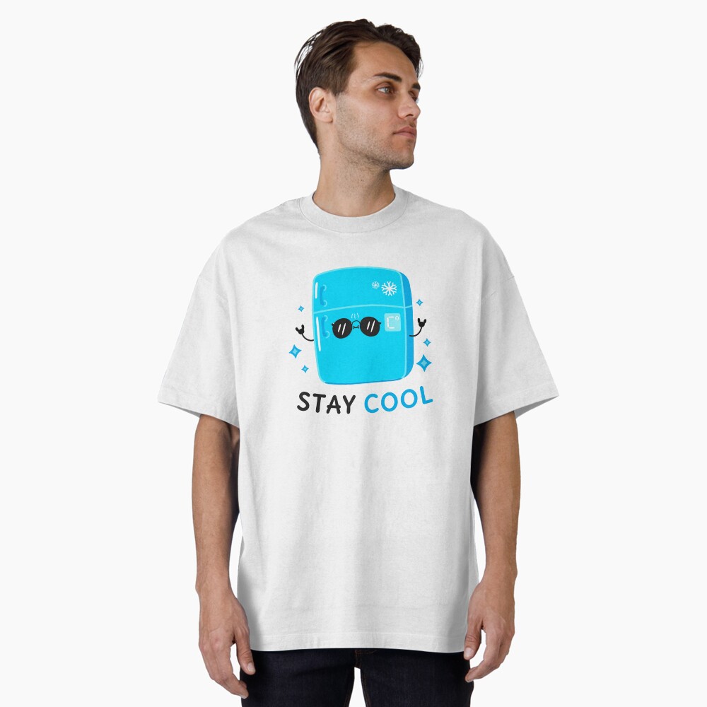 Stay Cool (Sticker) Oversized T-Shirt - cute pet design by HackerLooks