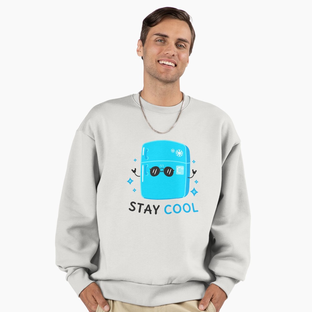 Stay Cool (Sticker) Premium Oversized Sweatshirt - cute pet design by HackerLooks