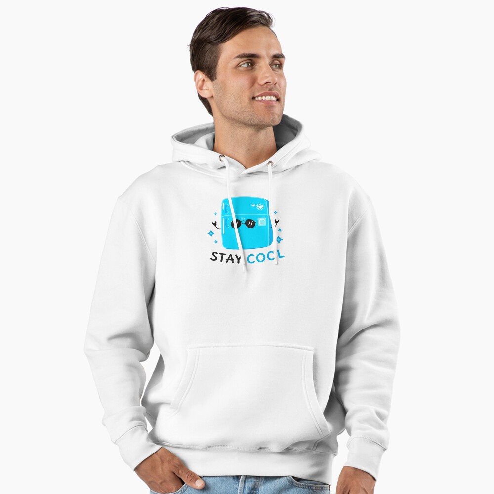 Stay Cool (Sticker) Pullover Hoodie - cute pet design by HackerLooks