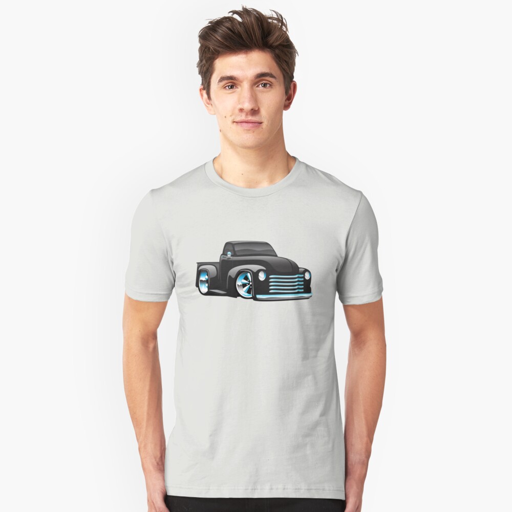 Hot Rod Pickup Truck Cartoon Slim Fit T-Shirt