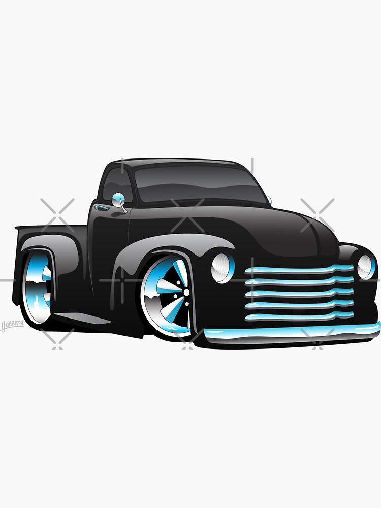 Hot Rod Pickup Truck Cartoon by hobrath