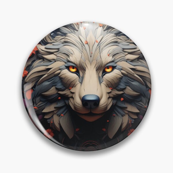 Item preview, Floral Mecha Wolf – Fusion of Nature and Machine designed and sold by Daagath.