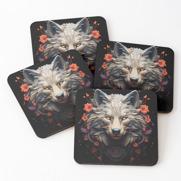 Item preview, Floral Mecha Wolf – Fusion of Nature and Machine designed and sold by Daagath.