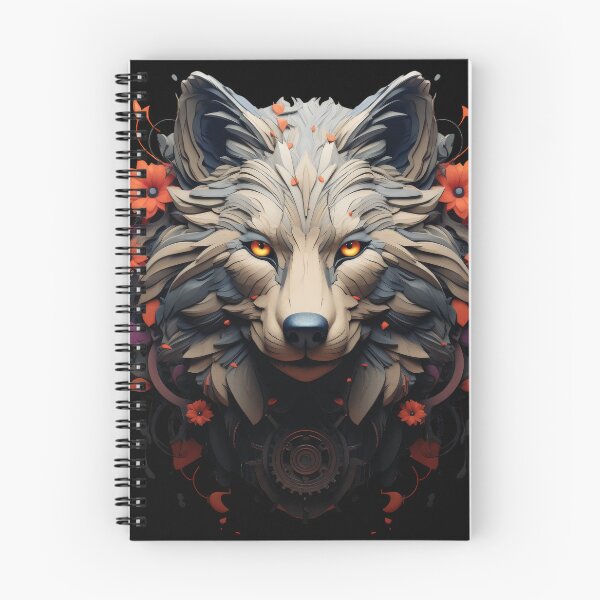Item preview, Floral Mecha Wolf – Fusion of Nature and Machine designed and sold by Daagath.
