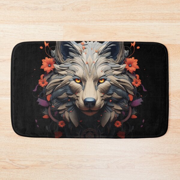Item preview, Floral Mecha Wolf – Fusion of Nature and Machine designed and sold by Daagath.