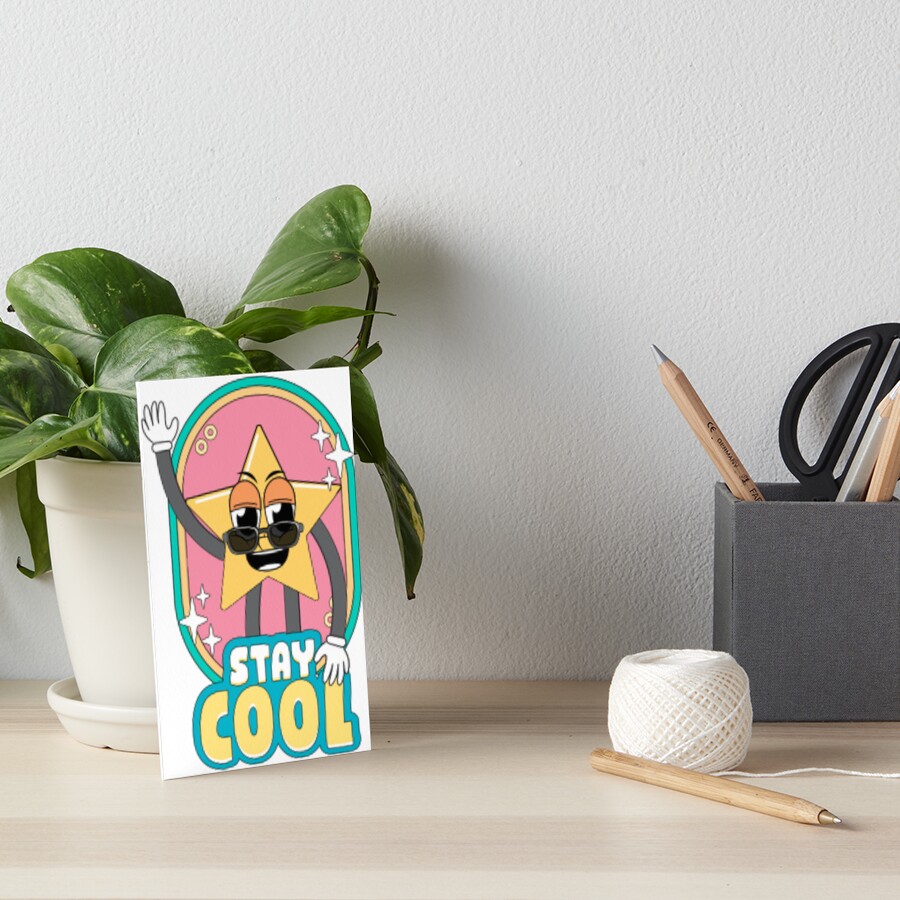 Stay Cool (Magnet) Art Board Print - cute pet design by HackerLooks