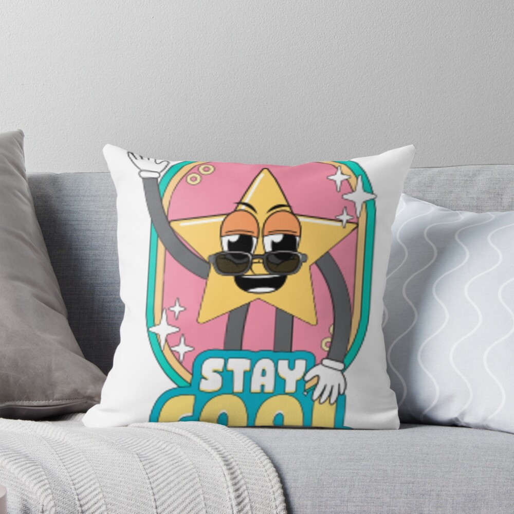 Stay Cool (Magnet) Throw Pillow - cute pet design by HackerLooks
