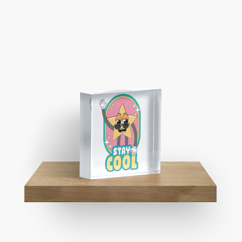 Stay Cool (Magnet) Acrylic Block - cute pet design by HackerLooks