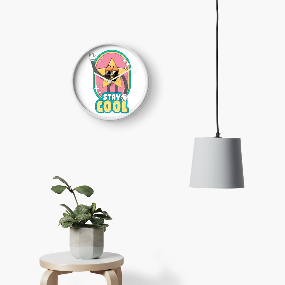 Stay Cool (Magnet) Clock - cute pet design by HackerLooks