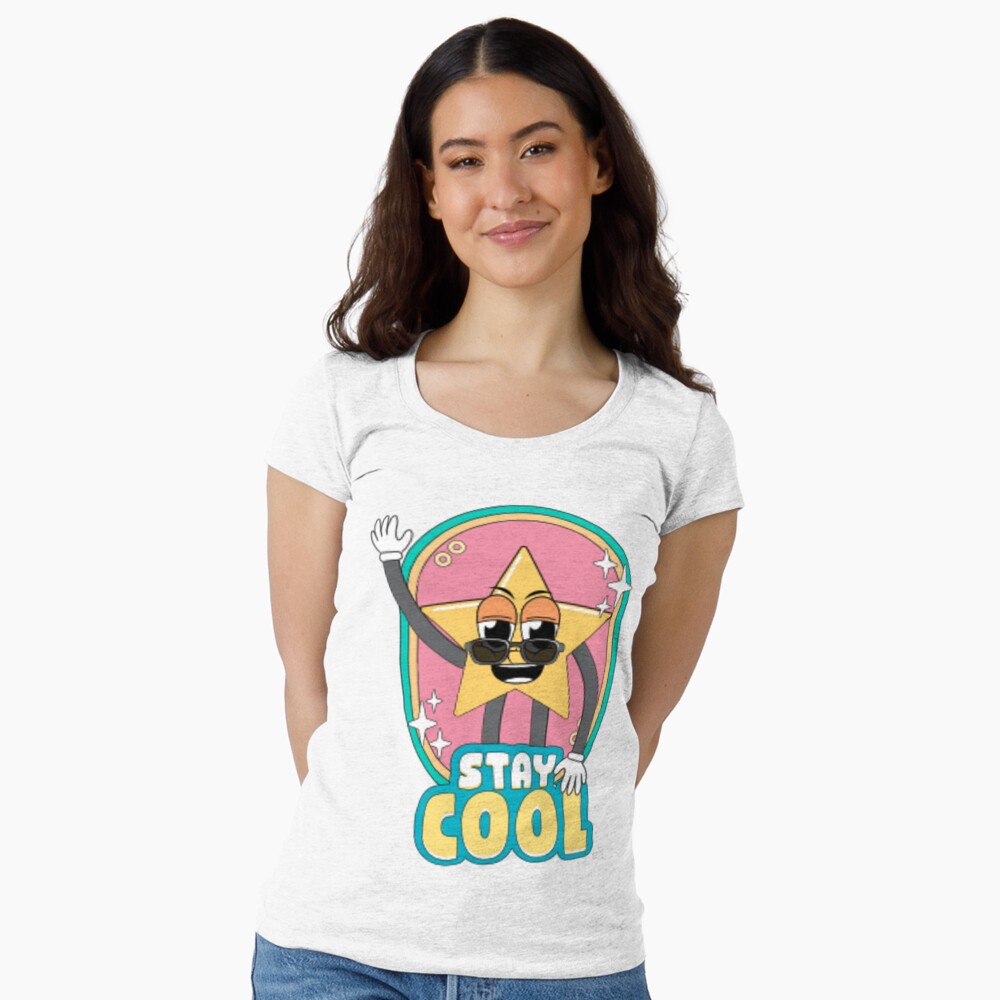 Stay Cool (Magnet) Fitted Scoop T-Shirt - cute pet design by HackerLooks