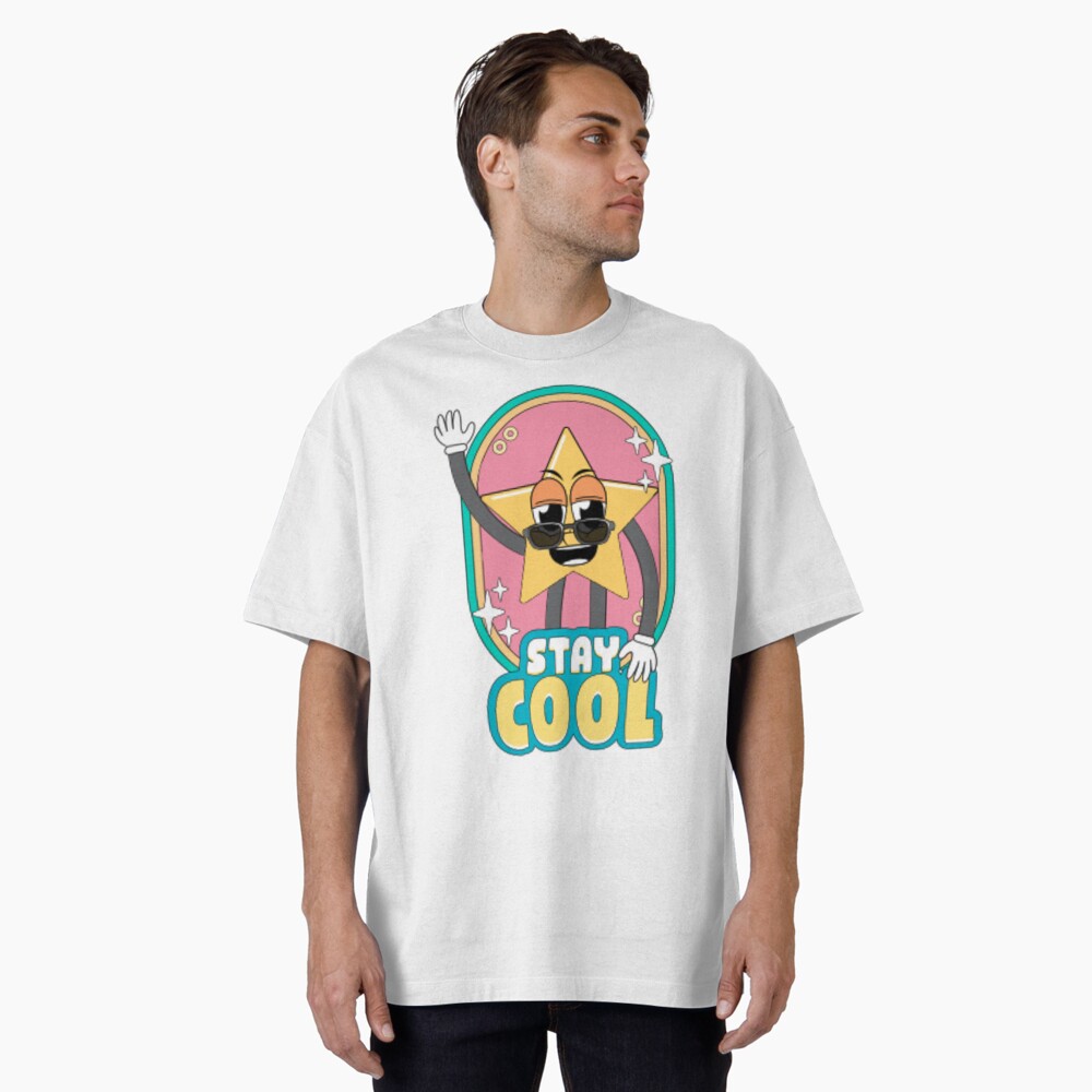 Stay Cool (Magnet) Oversized T-Shirt - cute pet design by HackerLooks