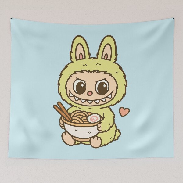 Item preview, Cute Labubu Eating Ramen designed and sold by BrownHorse90s.