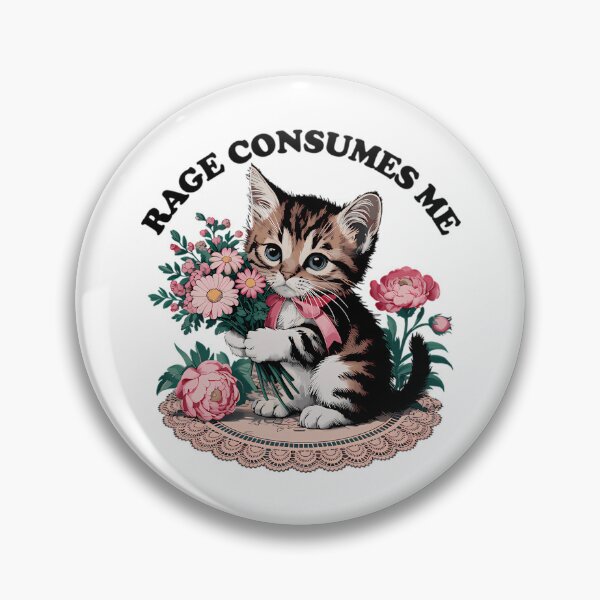 Item preview, Rage Consumes Me Cat Flower Cute Kitty Cat Meme designed and sold by Mason-Pride.