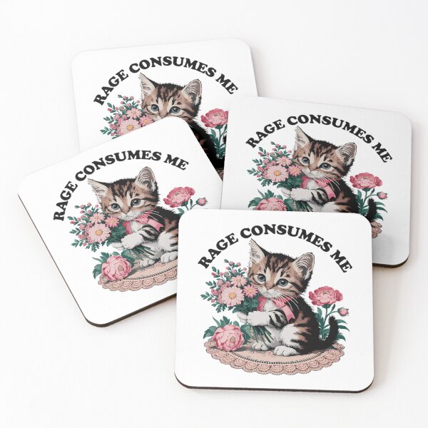 Item preview, Rage Consumes Me Cat Flower Cute Kitty Cat Meme designed and sold by Mason-Pride.
