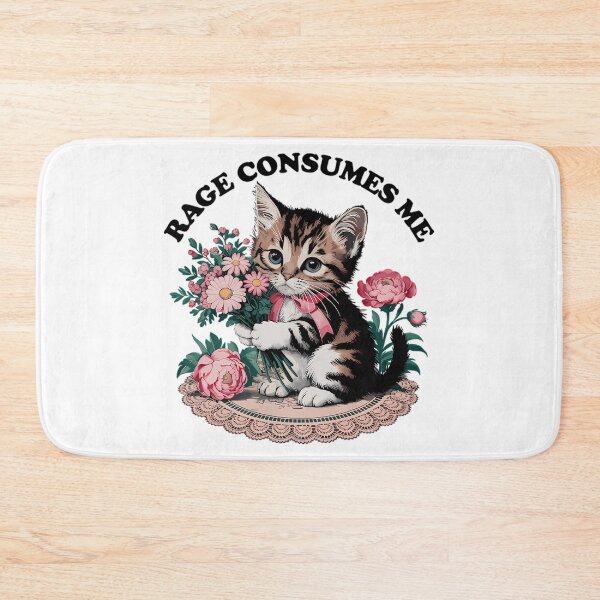 Item preview, Rage Consumes Me Cat Flower Cute Kitty Cat Meme designed and sold by Mason-Pride.