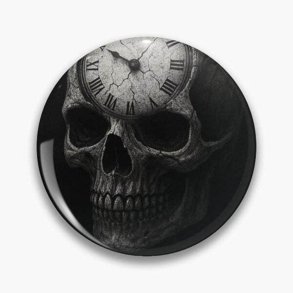 Item preview, No Time Left to Lose – Vintage Skull Clock Art designed and sold by ClearPulse.