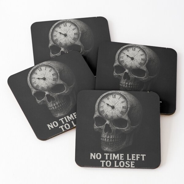 Item preview, No Time Left to Lose – Vintage Skull Clock Art designed and sold by ClearPulse.