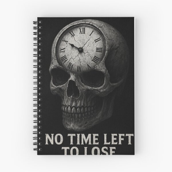 Item preview, No Time Left to Lose – Vintage Skull Clock Art designed and sold by ClearPulse.