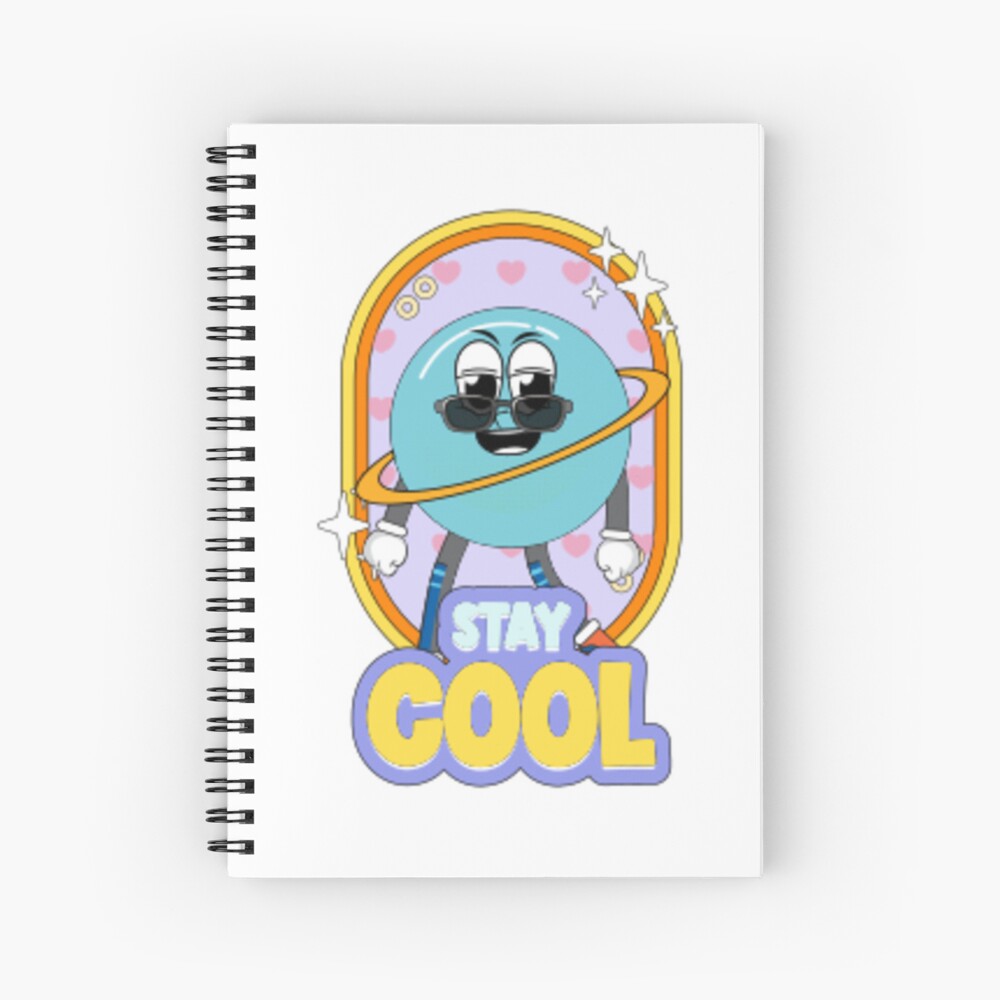 Stay Cool (Poster) Spiral Notebook - cute pet design by HackerLooks