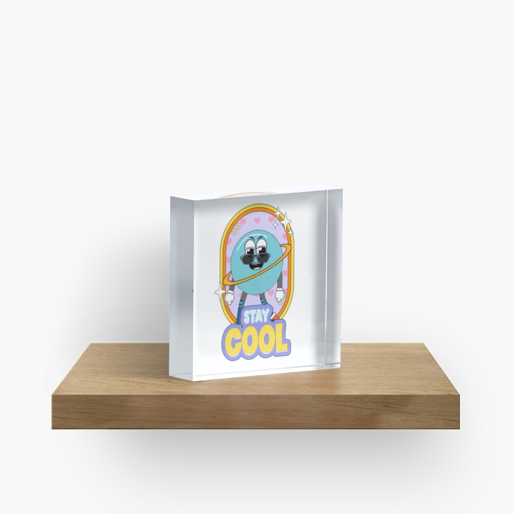 Stay Cool (Poster) Acrylic Block - cute pet design by HackerLooks