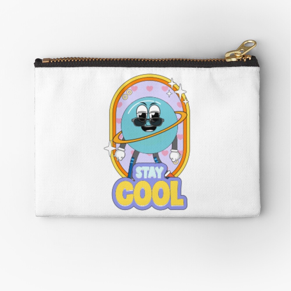 Stay Cool (Poster) Zipper Pouch - cute pet design by HackerLooks