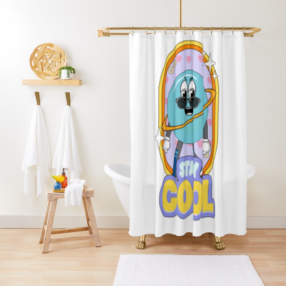 Stay Cool (Poster) Shower Curtain - cute pet design by HackerLooks