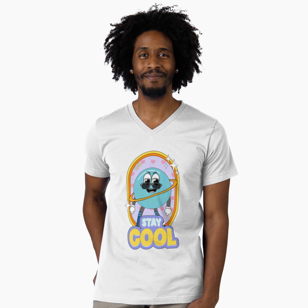Stay Cool (Poster) V-Neck T-Shirt - cute pet design by HackerLooks