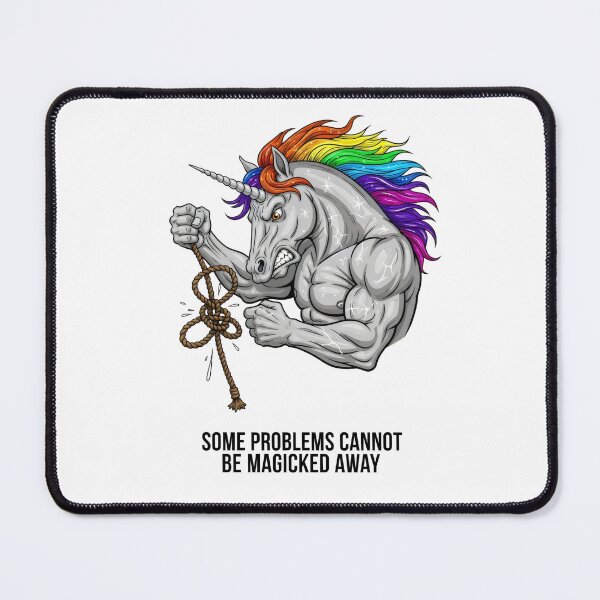 Item preview, "Some Problems Cannot Be Magicked Away" Frustrated Unicorn – Gift for Realists designed and sold by Luminari Creations.