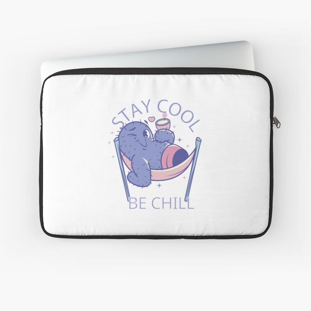 Stay Cool, Be Chill Laptop Sleeve - cute pet design by HackerLooks