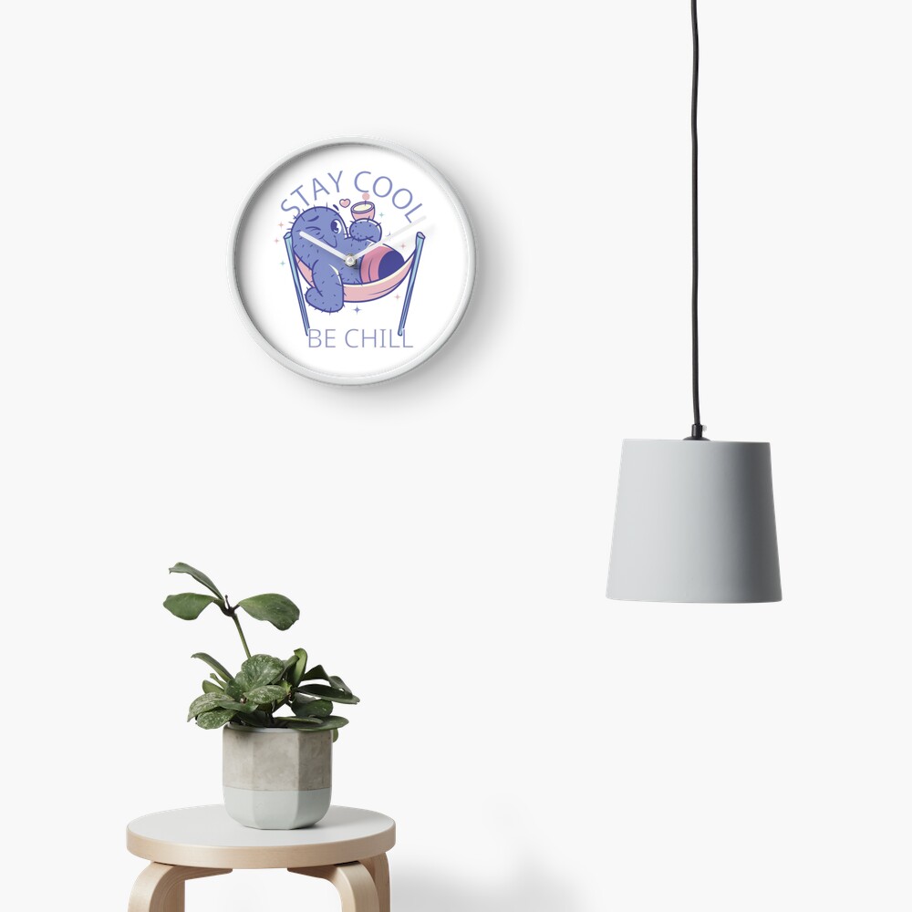Stay Cool, Be Chill Clock - cute pet design by HackerLooks