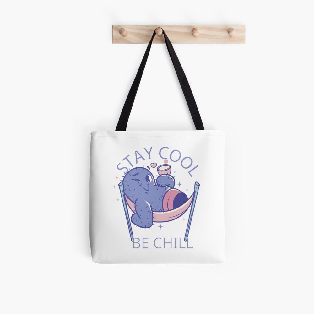 Stay Cool, Be Chill All Over Print Tote Bag - cute pet design by HackerLooks