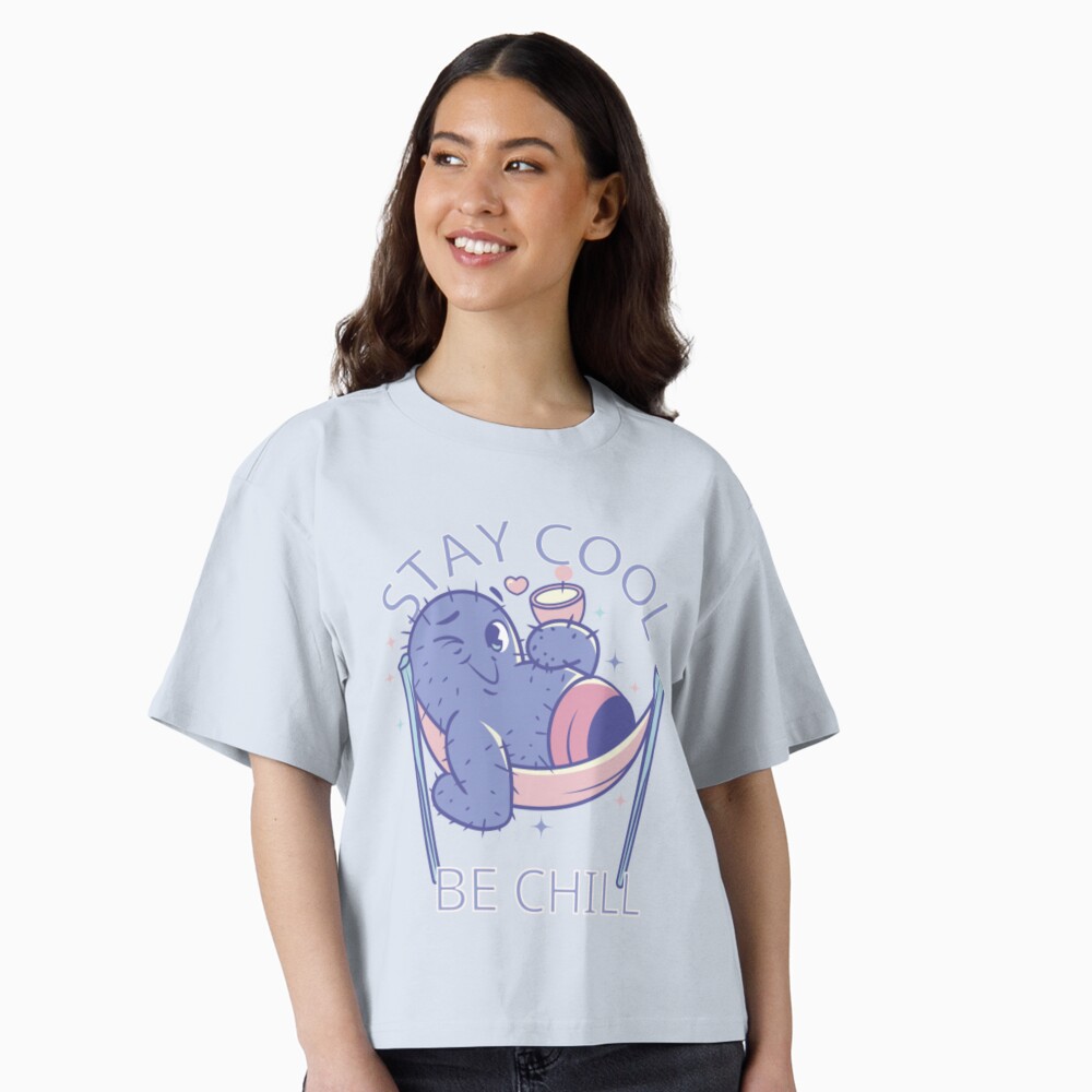Stay Cool, Be Chill Boxy T-Shirt - cute pet design by HackerLooks