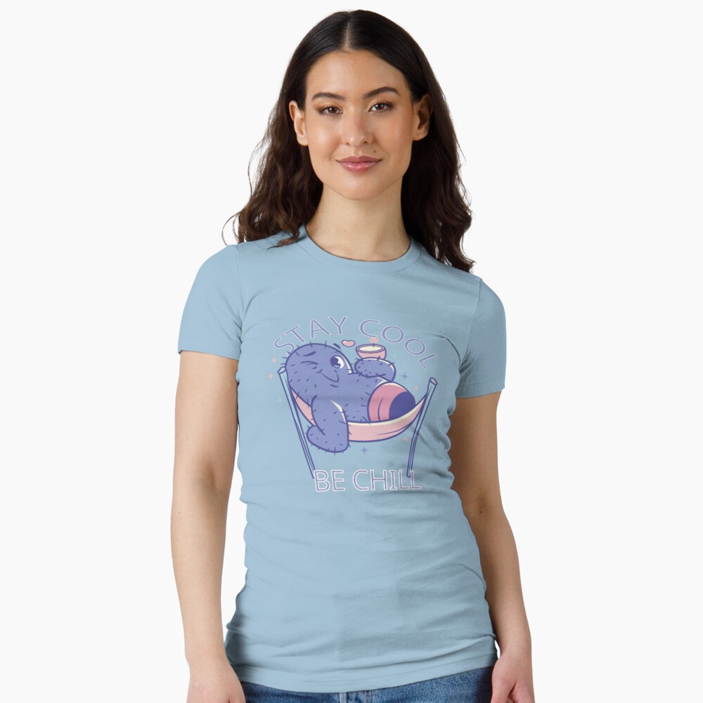 Stay Cool, Be Chill Fitted T-Shirt - cute pet design by HackerLooks