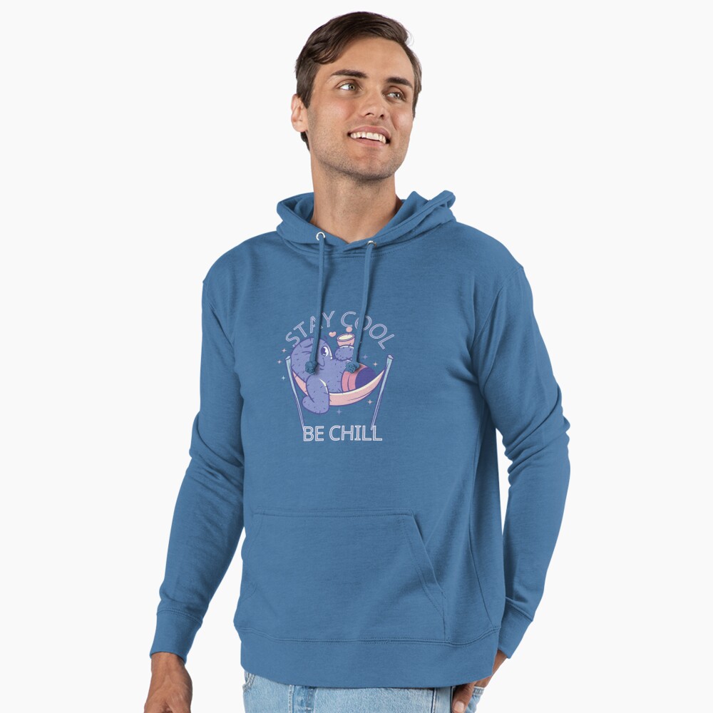 Stay Cool, Be Chill Lightweight Hoodie - cute pet design by HackerLooks