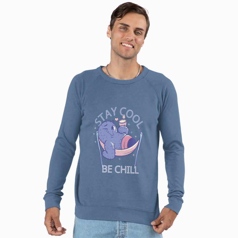 Stay Cool, Be Chill Lightweight Sweatshirt - cute pet design by HackerLooks